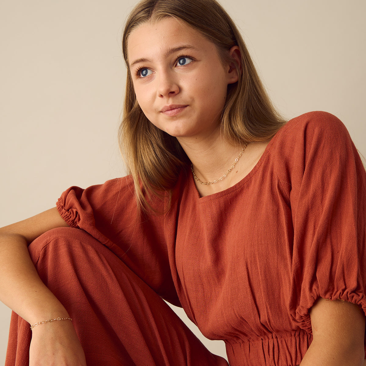 Smykkesæt - Anemone Halskæde / Anemone Armbånd - 18 karat forgyldt